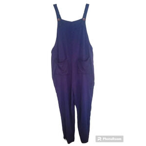 Unbranded Shapeless Artsy Navy Blue Overalls W/ Front Pockets Size Small